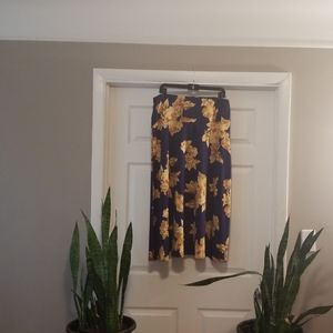 Blue Floral Ashley Blue Midi Skirt